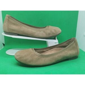 Vionic Anita Ballet Flat Women's Size 9 Shoes Brown Suede Slip On Casual Comfort